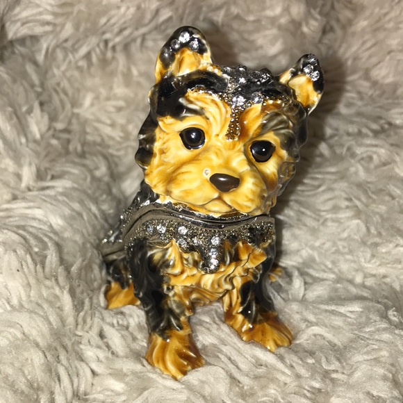 Other - Yorkie Enameled Pewter Trinket Box